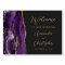 Purple Agate Gold Script Wedding Welcome