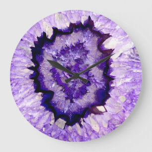 Purple agate large clock