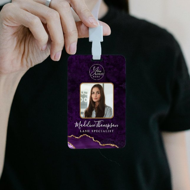 Purple Agate Marble Business Logo Company ID Badge (Creator Uploaded)