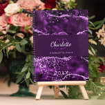 Purple agate pink marble monogram planner<br><div class="desc">A deep purple and pink agate,  marble stone background.  Personalize and add your monogram initals,  name and a year.</div>