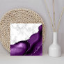Purple Agate Silver Glitter White Marble Ceramic Tile