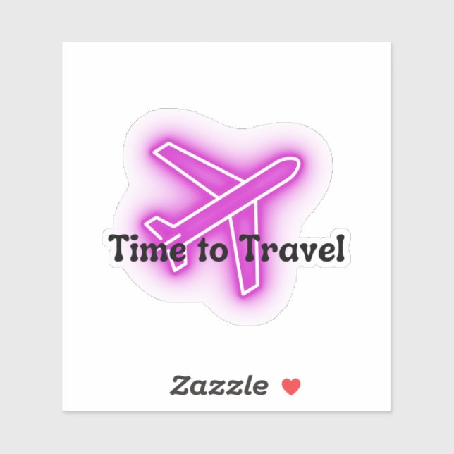 Purple Airplane Time to Travel Vinyl Sticker  (Sheet)