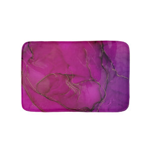 Purple alcohol ink bath mat