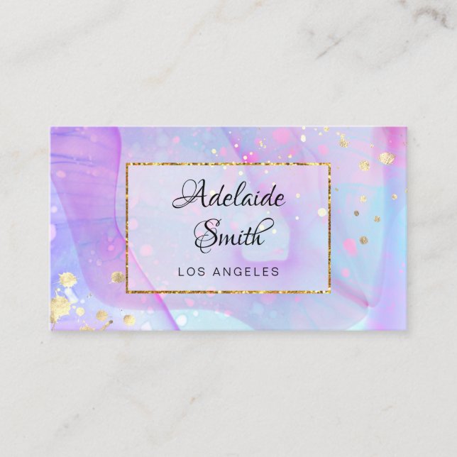 purple alcohol ink  business card (Front)