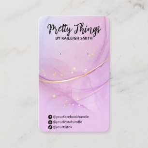 Purple Alcohol Ink Earring Display Cards