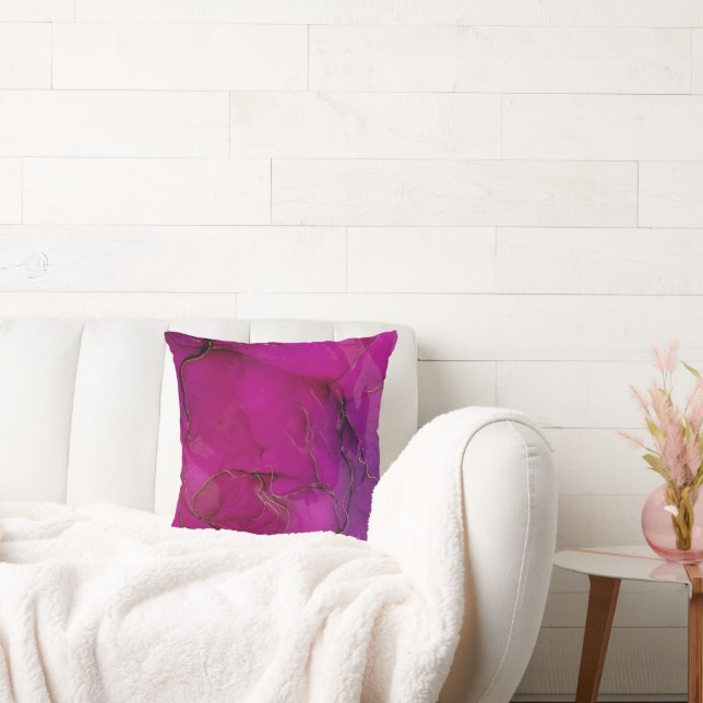 Purple alcohol ink throw pillow (Couch)