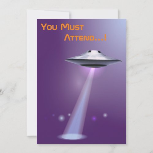 Purple Alien Abduction Womens 50th Birthday Party Invitation