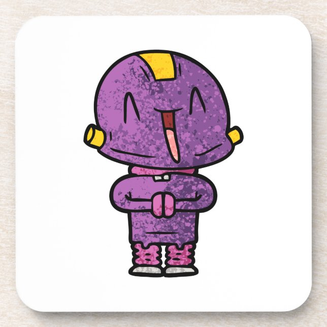 purple alien beverage coaster (Front)