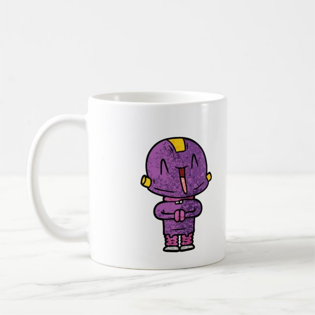 purple alien coffee mug (Left)