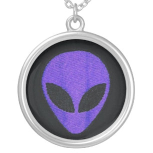 PURPLE ALIEN FACE Necklace