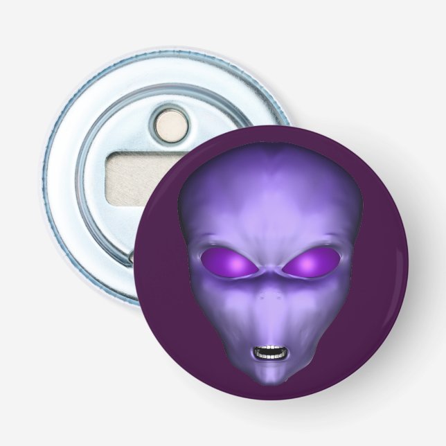 Purple Alien Head Bottle Opener (Front)
