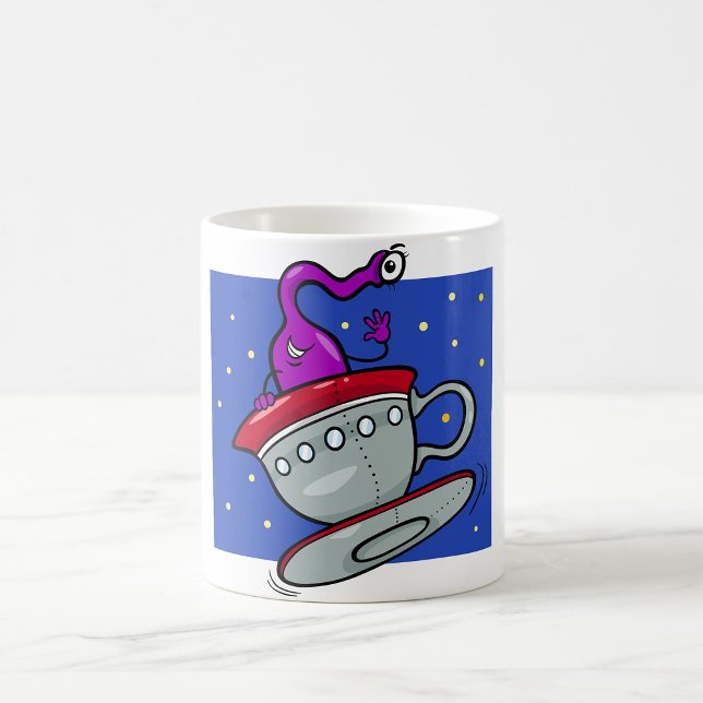 Purple Alien in Teacup Spaceship Coffee Mug (Creator Uploaded)