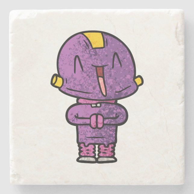 purple alien stone coaster (Front)