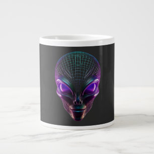 Purple Alien With Luminous Eyes Giant Coffee Mug