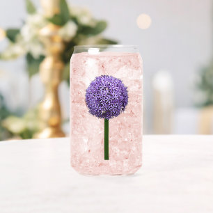 Purple Allium Bloom Floral Can Glass