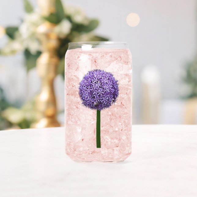 Purple Allium Bloom Floral Can Glass (Insitu (Wedding))