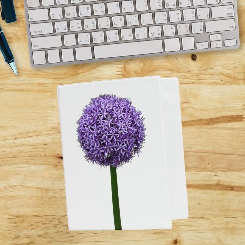 Purple Allium Bloom on White Background Mini Binder