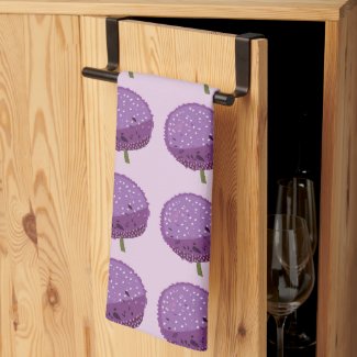 Purple Allium Flower Floral Pattern