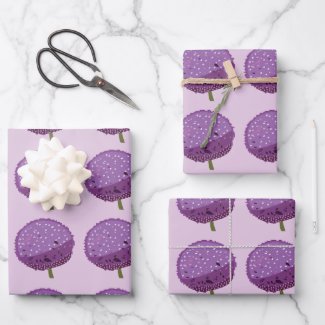 Purple Allium Flower Floral Pattern
