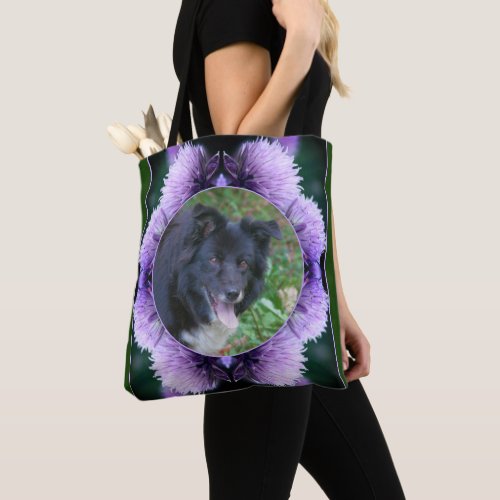 Purple Allium Flowers Frame Create Your Own Photo Tote Bag