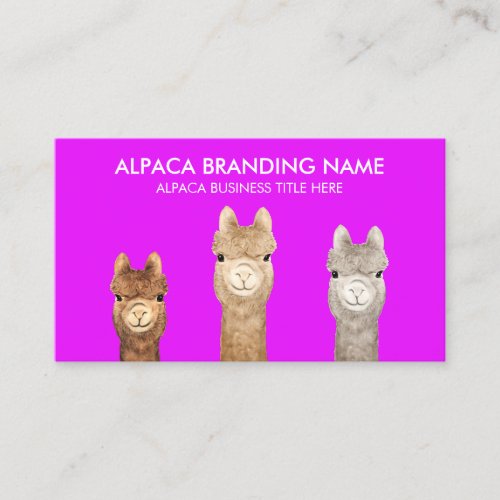 Purple Alpaca Animal Business Card