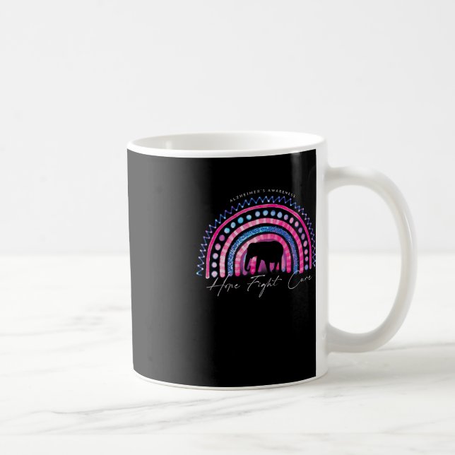 Purple Alzheimer End Awareness Rainbow Elephan Coffee Mug (Right)