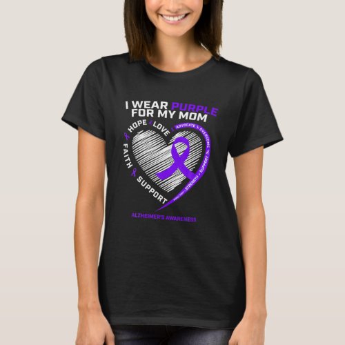 Purple Alzheimers Awareness Products Mom Gifts Men T_Shirt