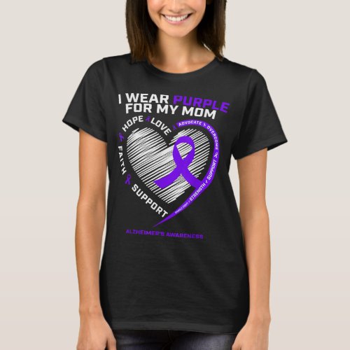 Purple Alzheimers Awareness Products Mom Gifts Men T_Shirt