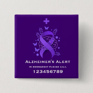 Purple Alzheimer's Disease Alert Button