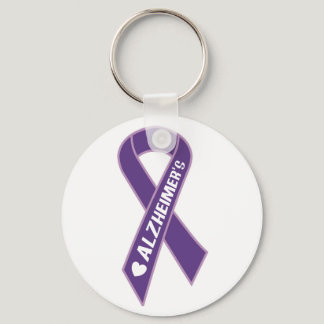 Purple Alzheimer's Ribbon Keychain