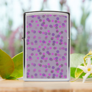 purple, amethyst and fuchsia dots zippo lighter