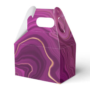Purple Amethyst And Gold Abstract Agate Favor Boxes
