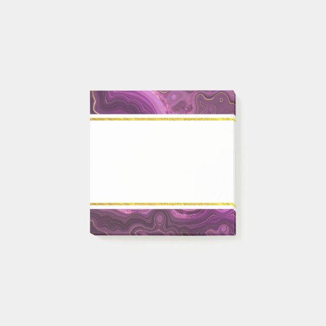 Purple Amethyst And Gold Abstract Agate No Post-it Notes (Front)