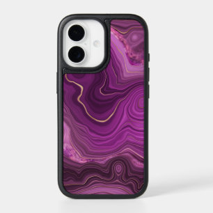 Purple Amethyst And Gold Abstract Agate iPhone 17 Case