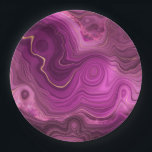 Purple Amethyst And Gold Abstract Agate Paper Plates<br><div class="desc">Paper plates with an elegant abstract design. Dark purple amethyst color with ribbons of gold nestled between layered strata. Rich and beautiful design.</div>