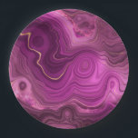 Purple Amethyst And Gold Abstract Agate Paper Plates<br><div class="desc">Paper plates with an elegant abstract design. Dark purple amethyst color with ribbons of gold nestled between layered strata. Rich and beautiful design.</div>