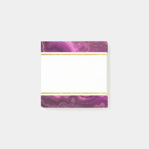 Purple Amethyst And Gold Abstract Agate Post-it No Post-it Notes