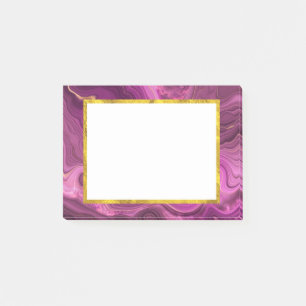 Purple Amethyst And Gold Abstract Agate Post-it Notes