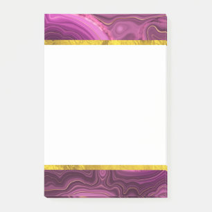 Purple Amethyst And Gold Abstract Agate Post-it Notes
