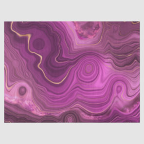 Purple Amethyst And Gold Abstract Agate Tissue Paper