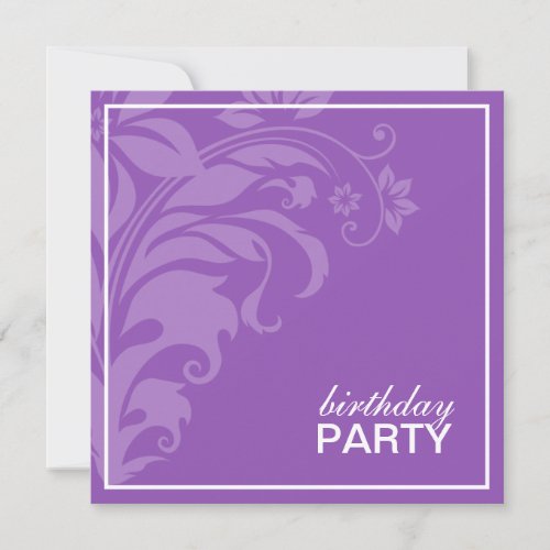 Purple Amethyst Birthday Party Invitations