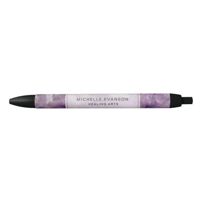 Purple Amethyst Boho Crystal Healing Arts Pen (Front)