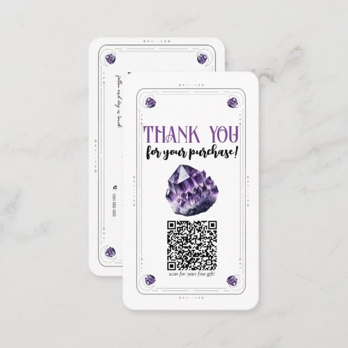 Purple Amethyst Calm Crystal Social Media QR Code Business Card