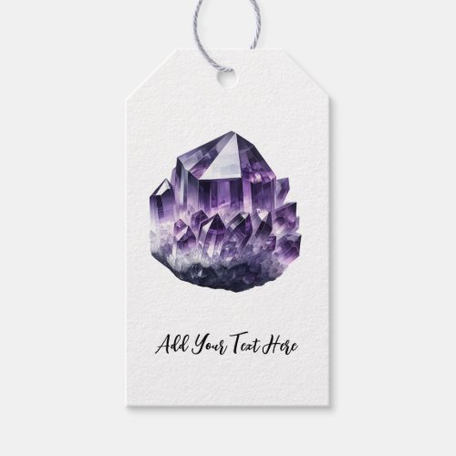 Purple Amethyst Calming Crystal Metaphysical  Gift Tags