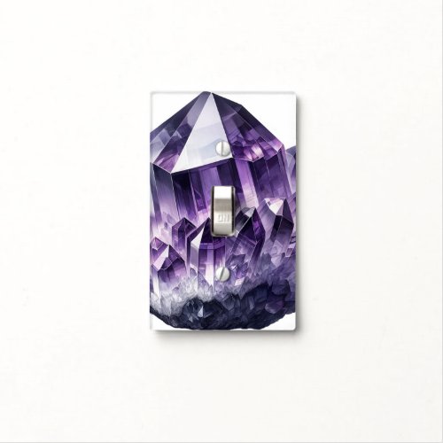 Purple Amethyst Calming Crystal Metaphysical  Light Switch Cover