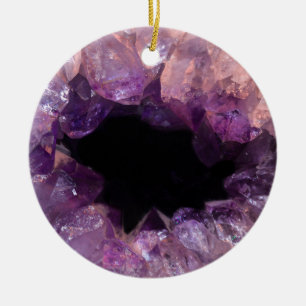 Purple Amethyst Ceramic Ornament