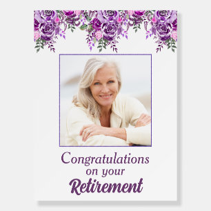 Purple Amethyst Congratulations on Your Retirement Foam Board