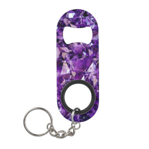Purple Amethyst Crystal Gem Bottle Opener Keychain