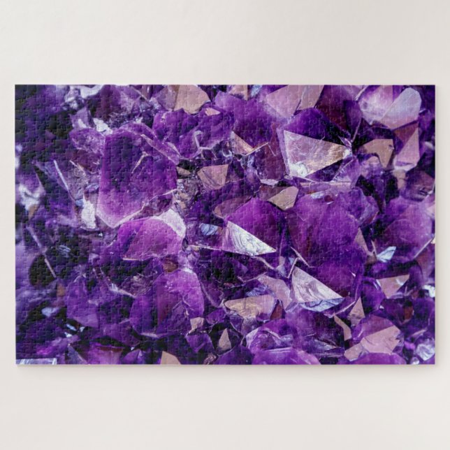 Purple Amethyst Crystal Gems Expert Jigsaw Puzzle  (Horizontal)