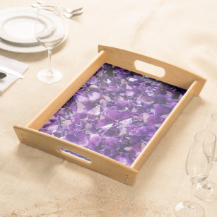 Purple Amethyst Crystal Gemstone Serving Tray